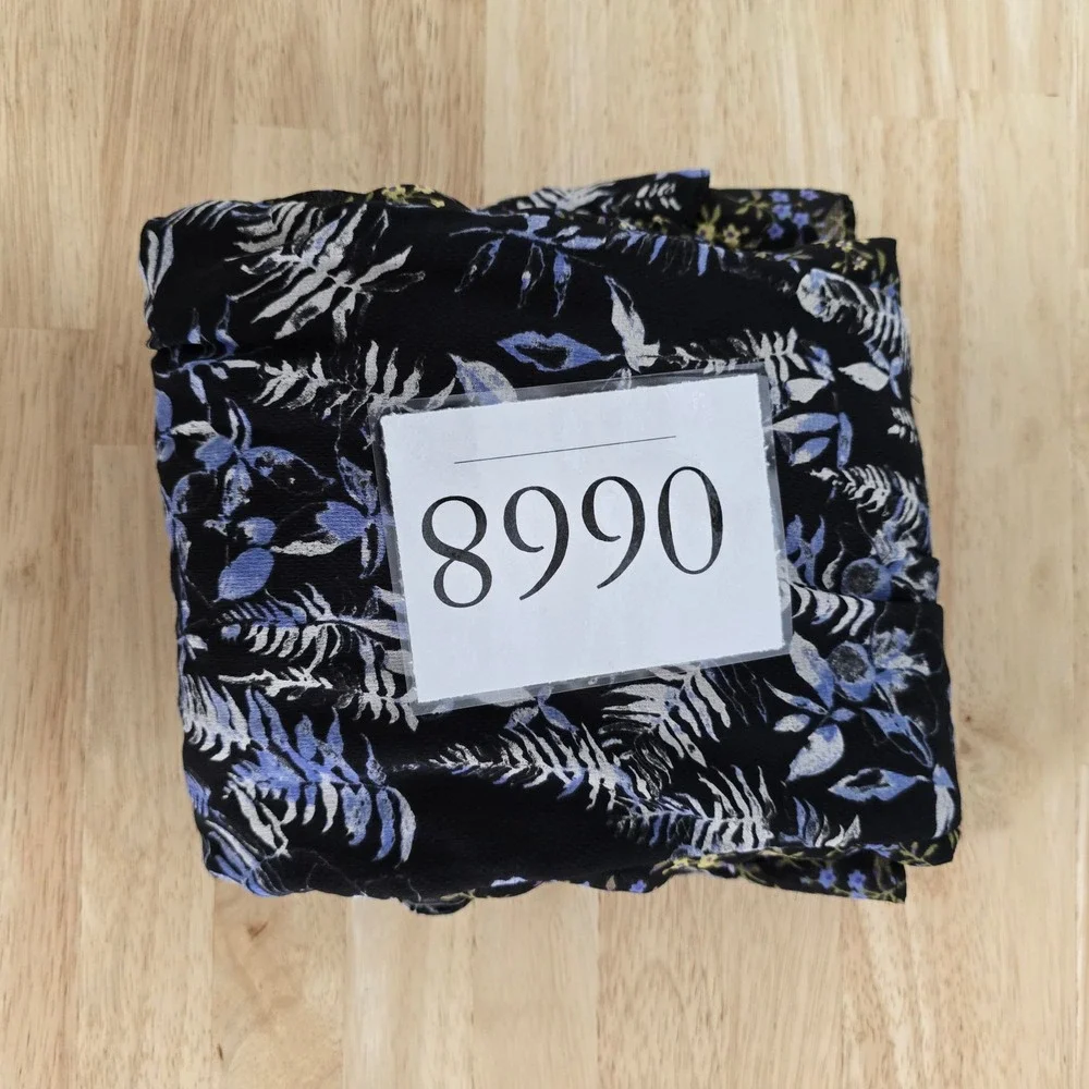 Free People Floral Crochet Yoke Mini Dress‎ Black Blue Strappy Back Size Small